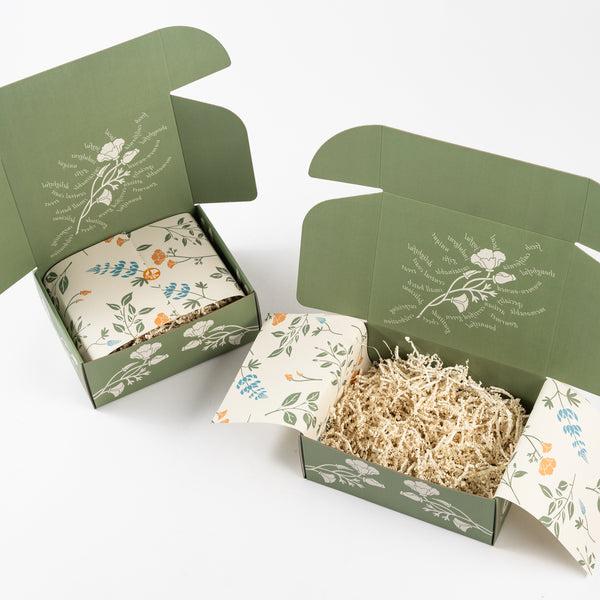 Mailer Gift Box by Santa Barbara Company featuring a poppy liner