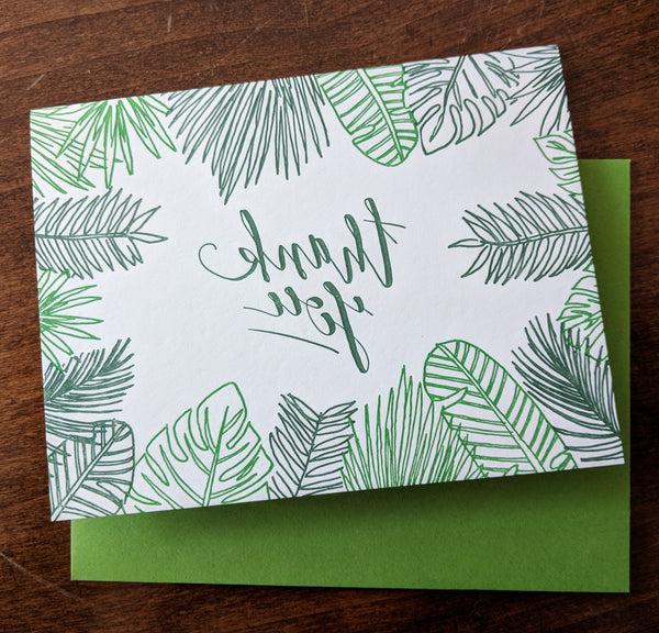 Green Leaf Thank You Cards